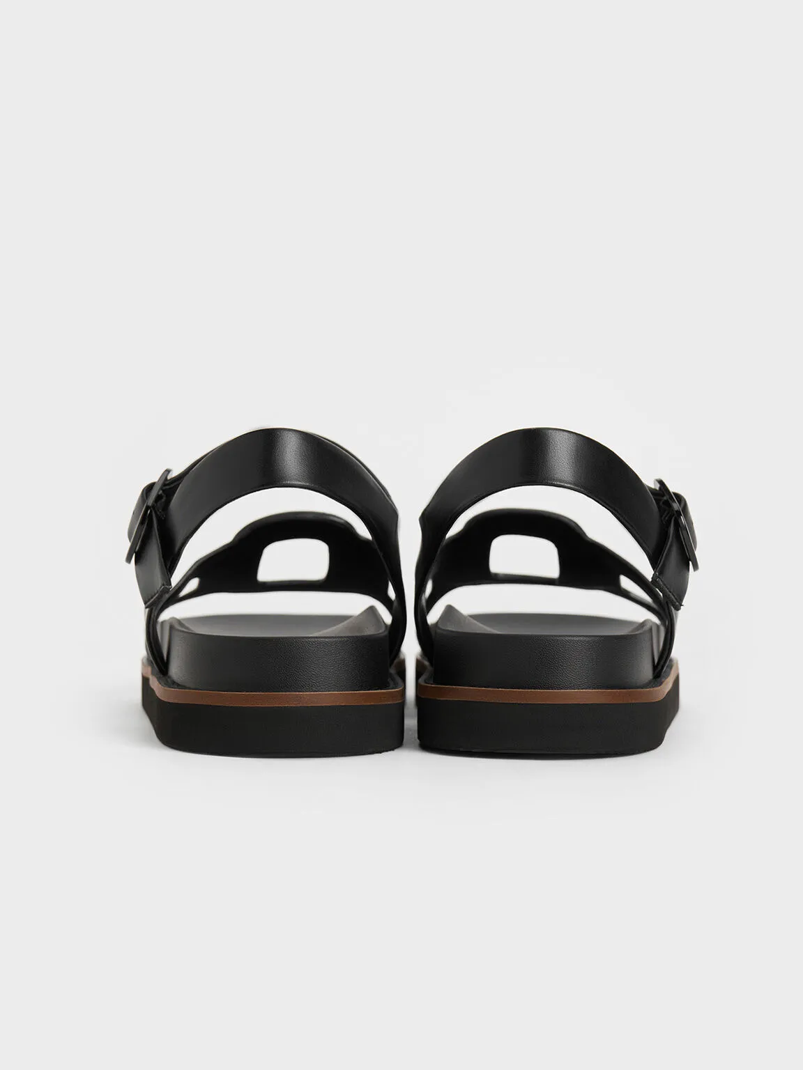 Easley Cut-Out Buckled Sandals - Black