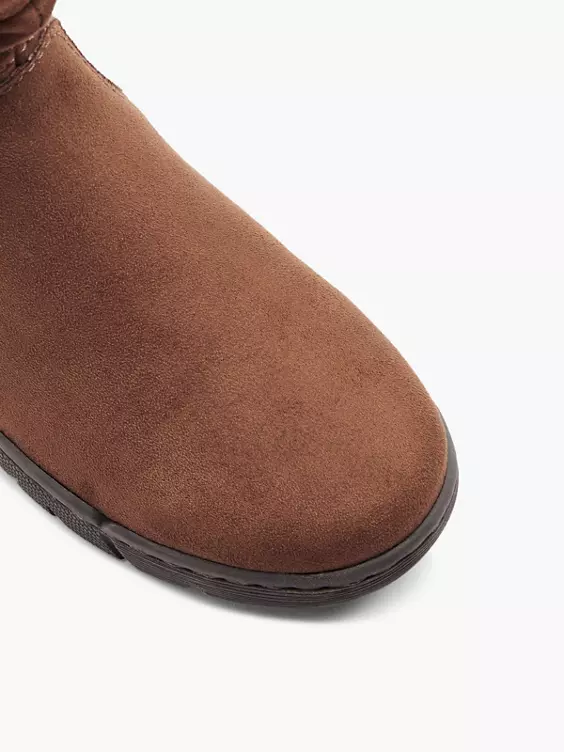 Easy Street Comfort  Brown Ruched Ankle Boot