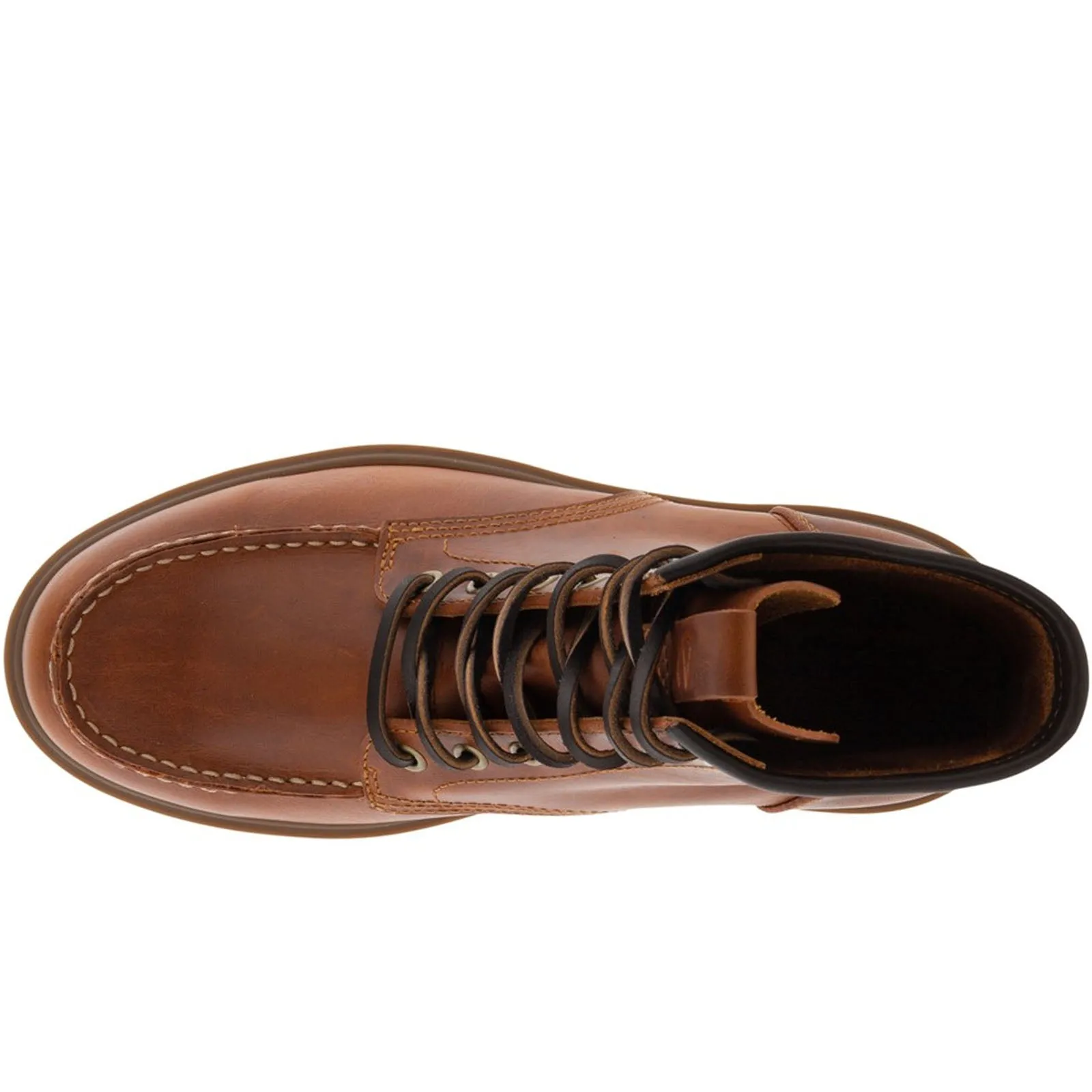 ECCO Mens Staker 6 Moc-Toe Leather Chunky Sole Boots