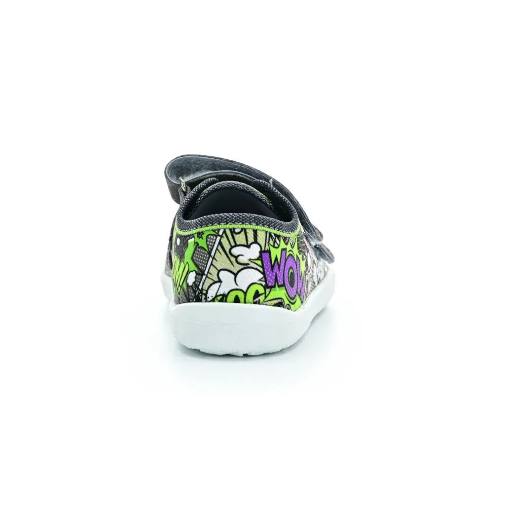 Ef Seledyn graffiti black barefoot sneakers