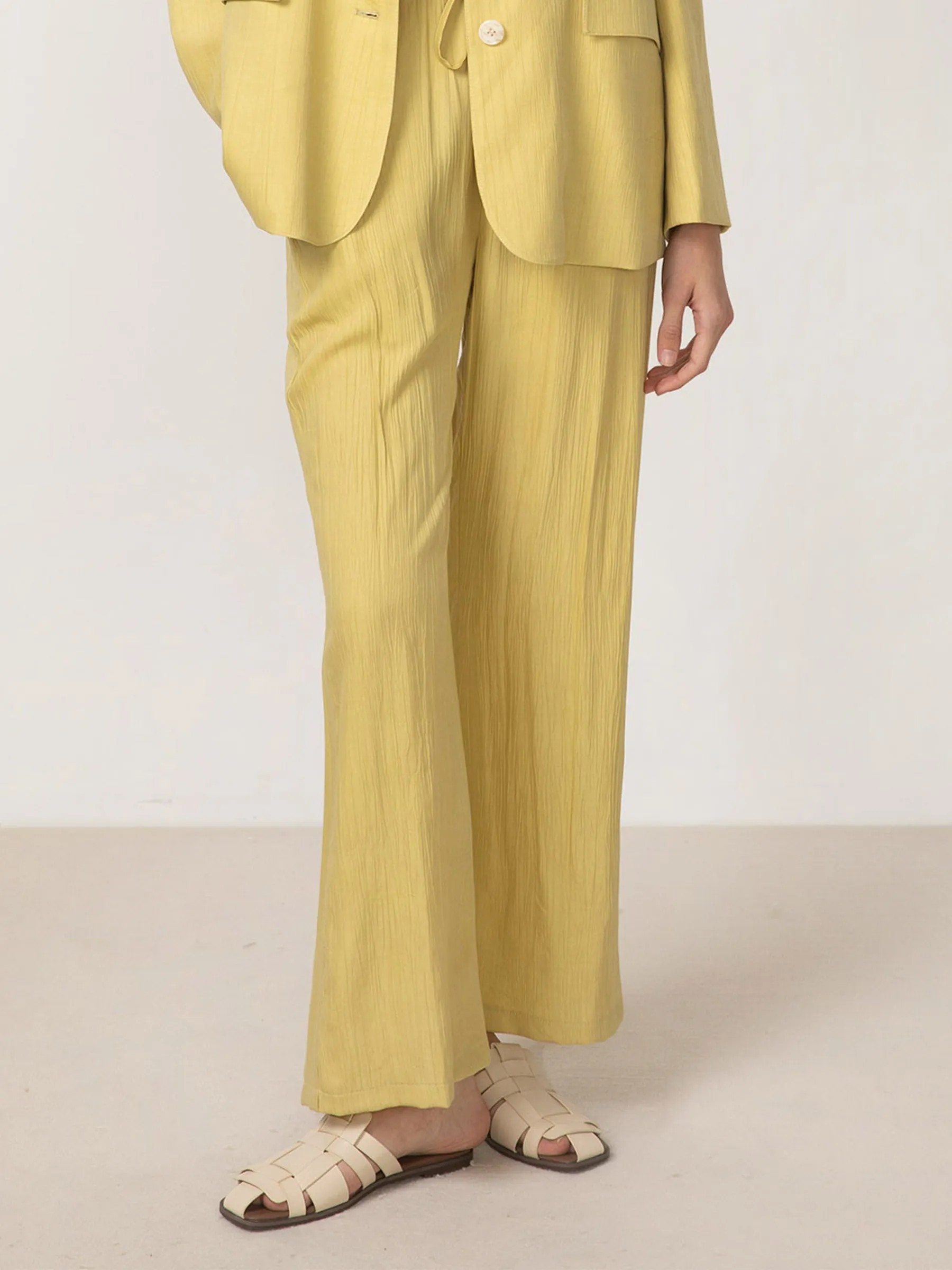 Elastic Waist Wide Leg Trousers