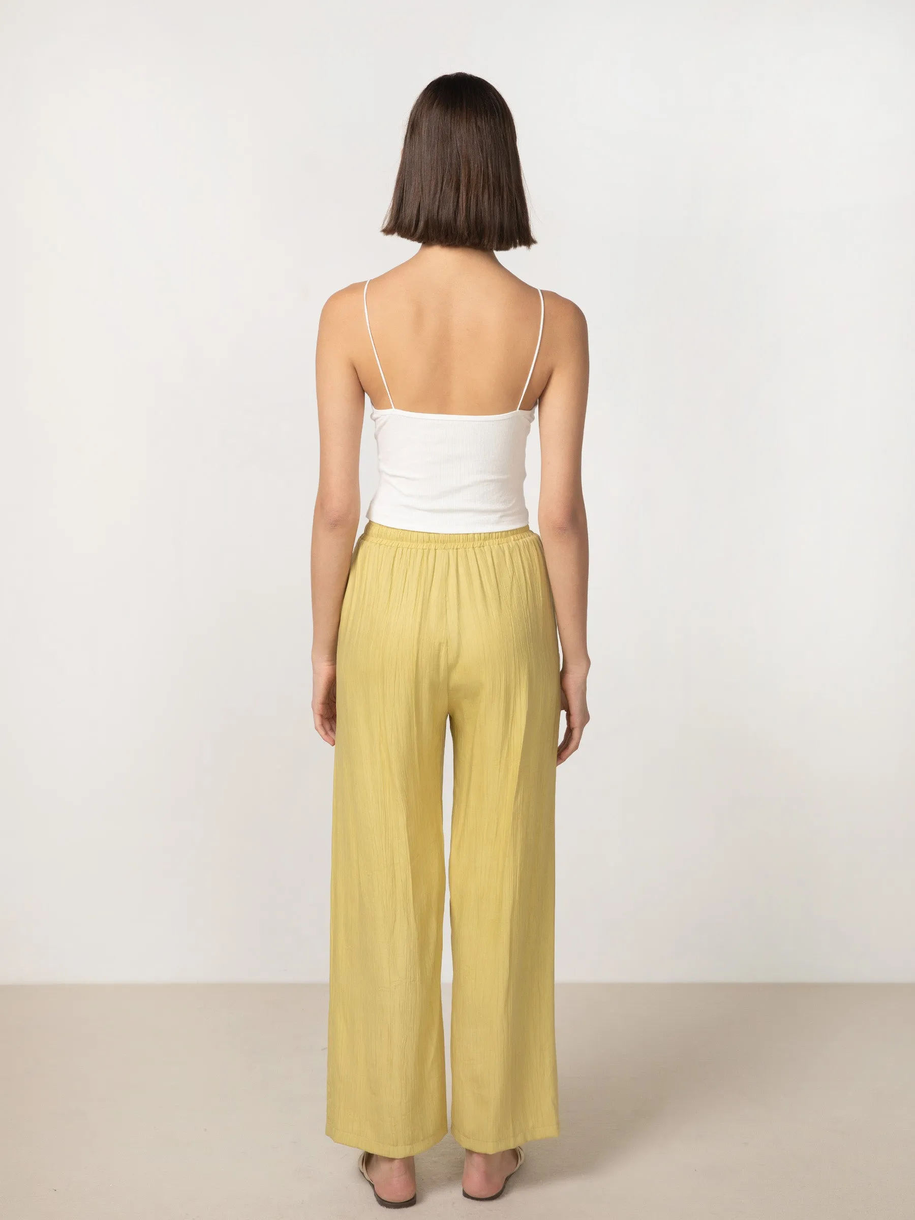 Elastic Waist Wide Leg Trousers