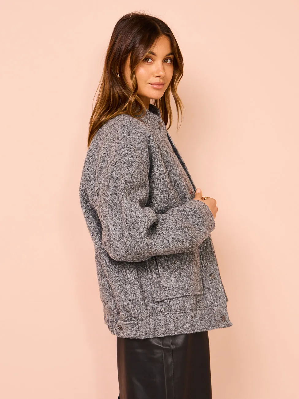 Elka Collective Leo Jacket in Charcoal Marle