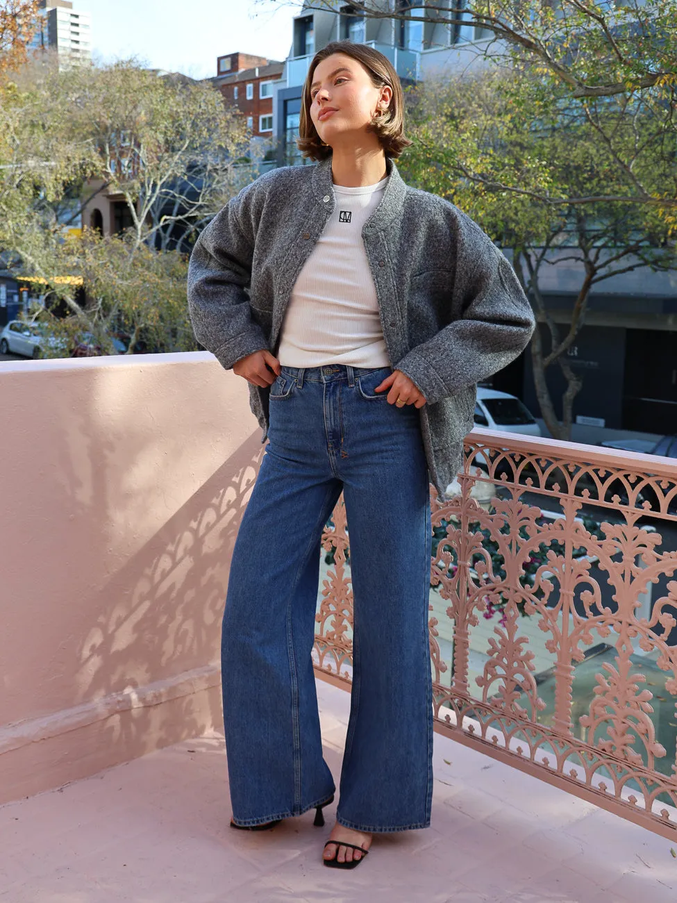 Elka Collective Leo Jacket in Charcoal Marle