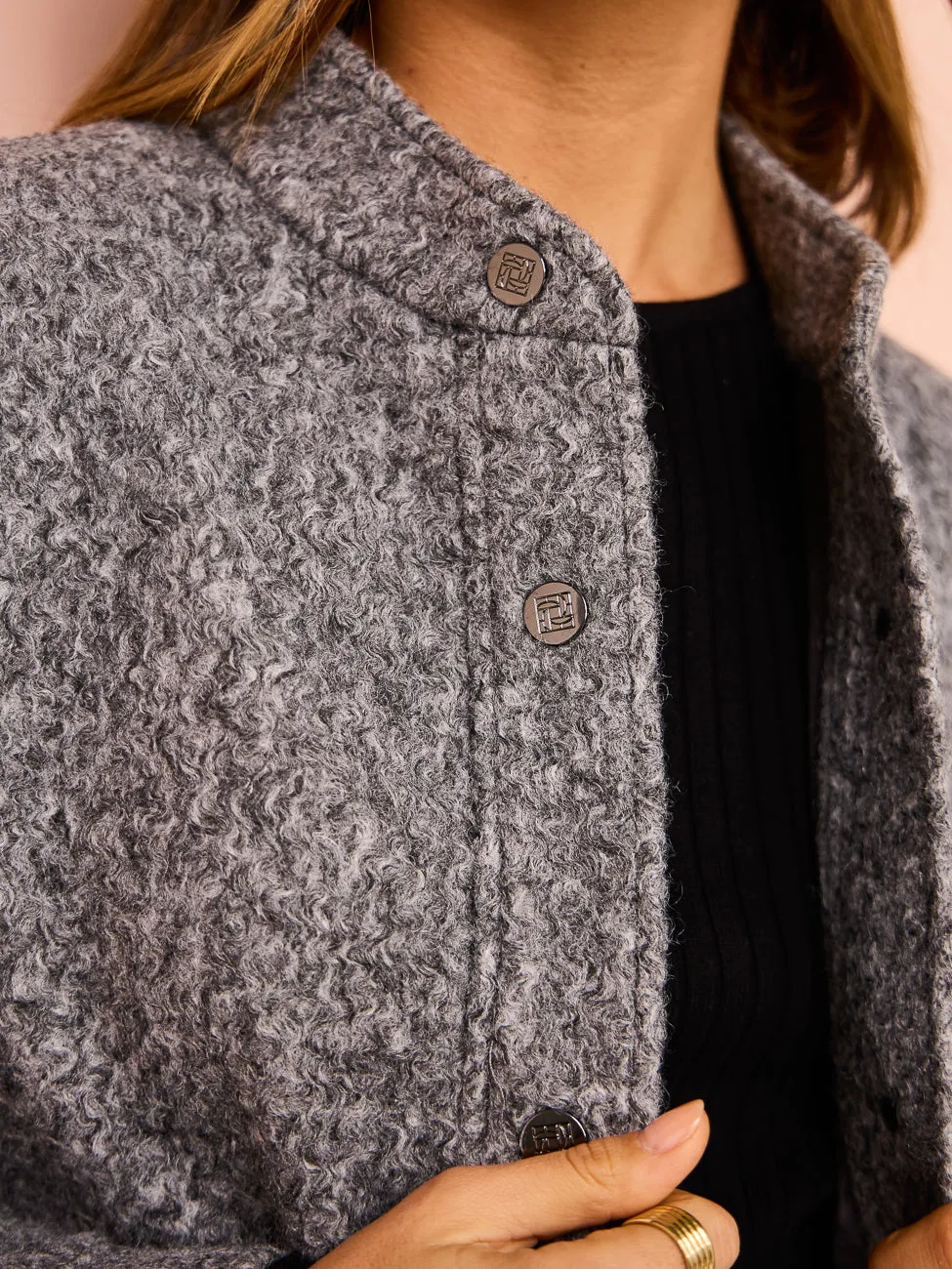 Elka Collective Leo Jacket in Charcoal Marle