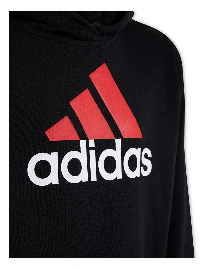 Essentials Two-Colored Big Logo Cotton Hoodie in Black/Red