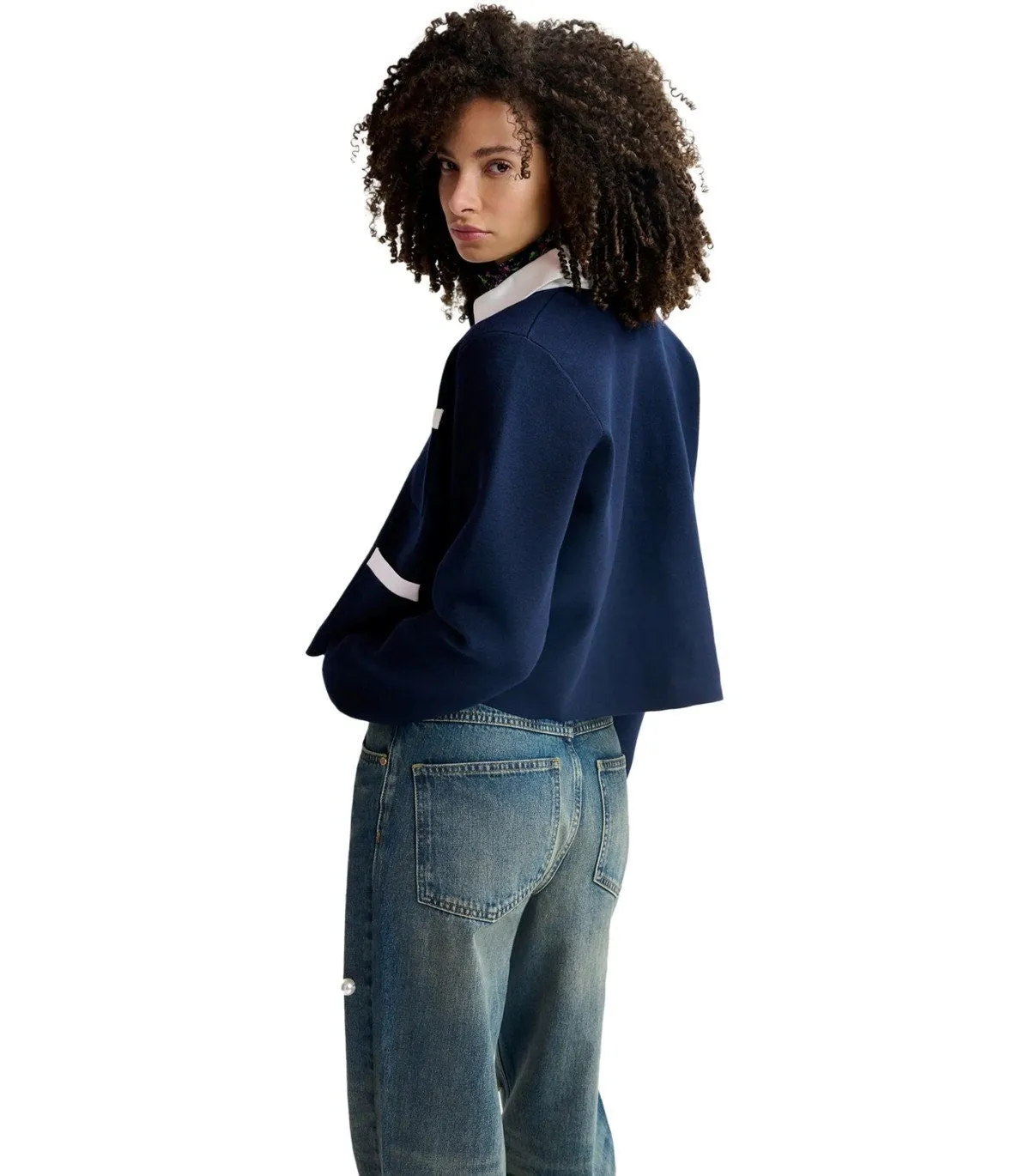 Essentiel Antwerp Haurel Dark Blue Knitted Jacket