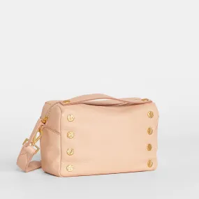 Evan Crossbody | Champagne Pink Pebble/Brushed Gold Hammered | Sml