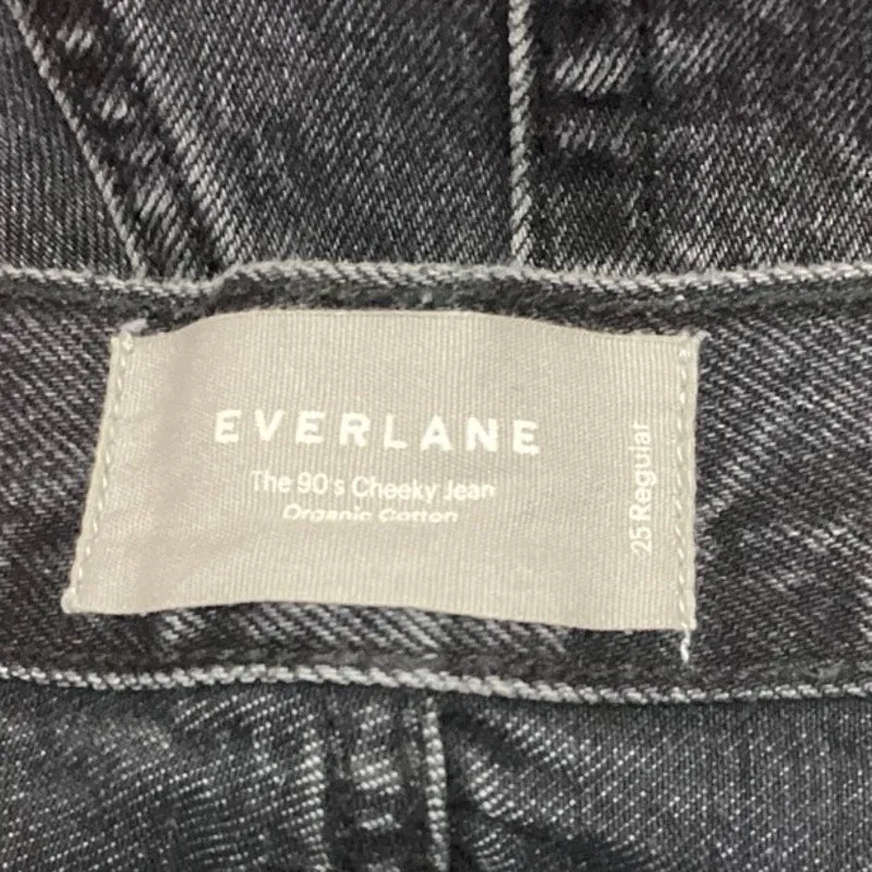 Everlane Women's Black Washed High Rise Straight 90s Cheeky Denim Jeans Size 25