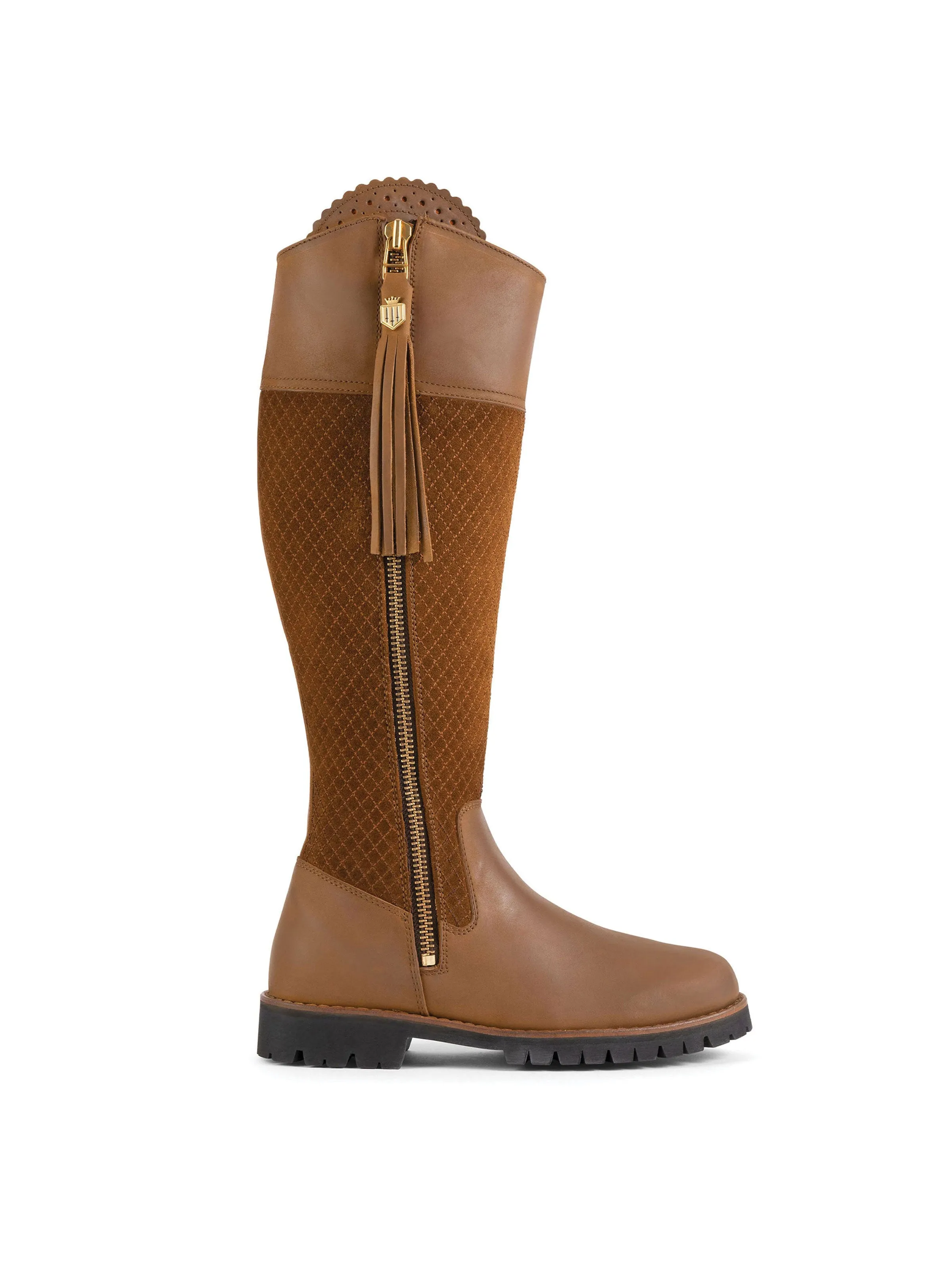 Explorer       40% Off   |   Save £180  tan Quilted Knee-high Boots