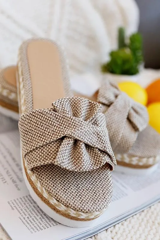 Fabiana Bow Slip On Sandals