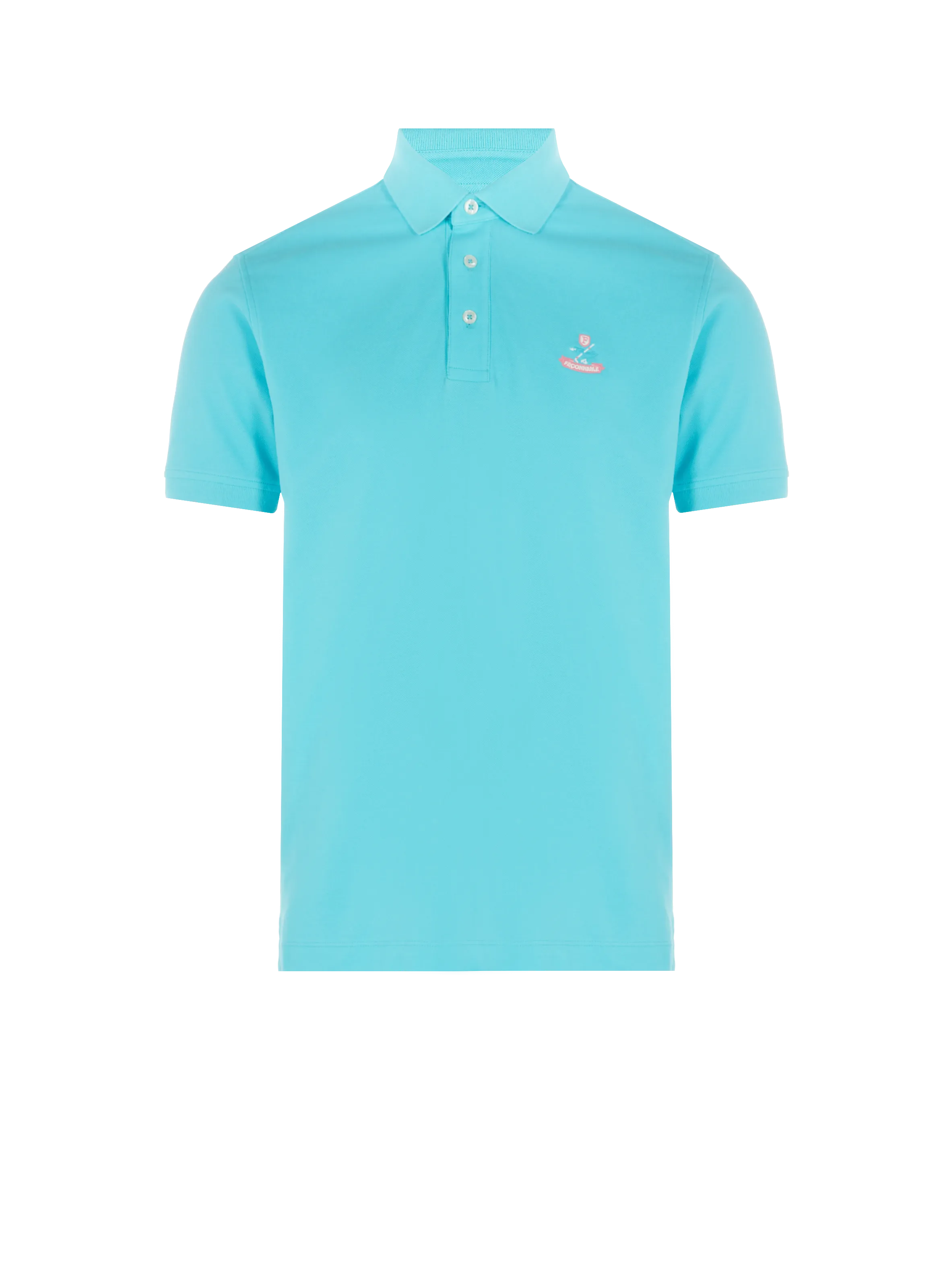 FACONNABLE  Polo with logo patch - Blue