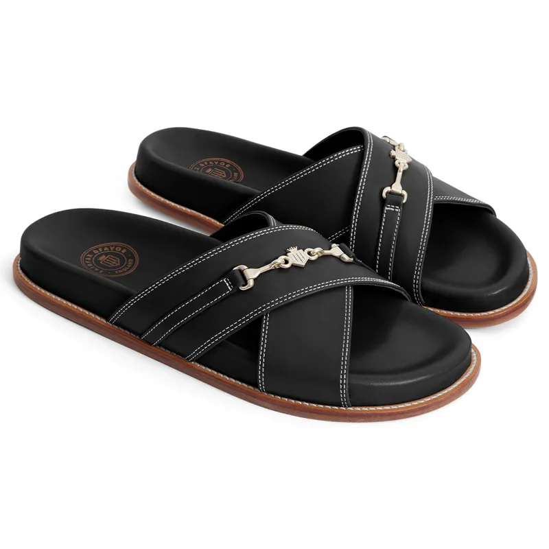 Fairfax and Favor Southwold Ladies Footbed Sandals - Black