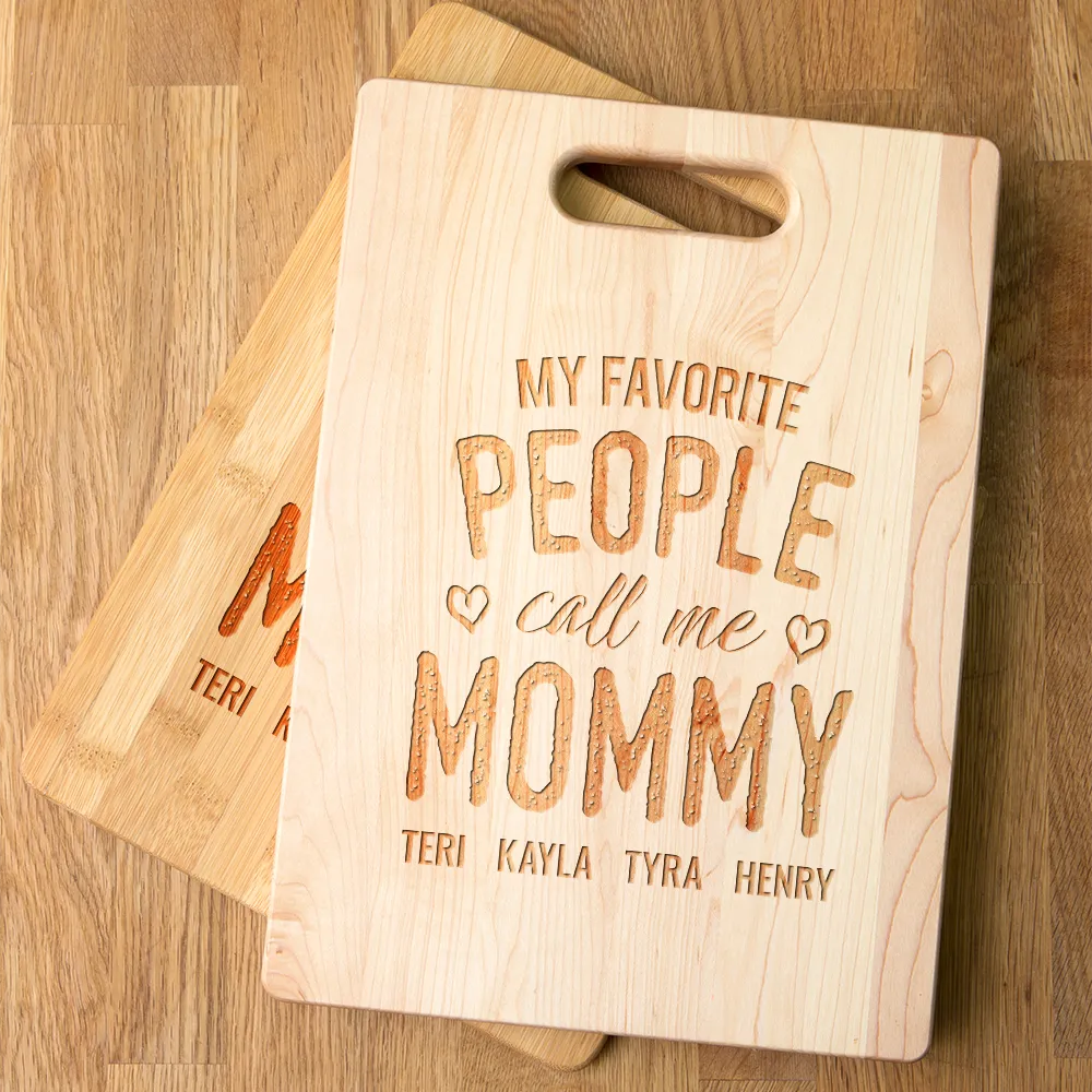 Favorite People Maple Personalized Cutting Board