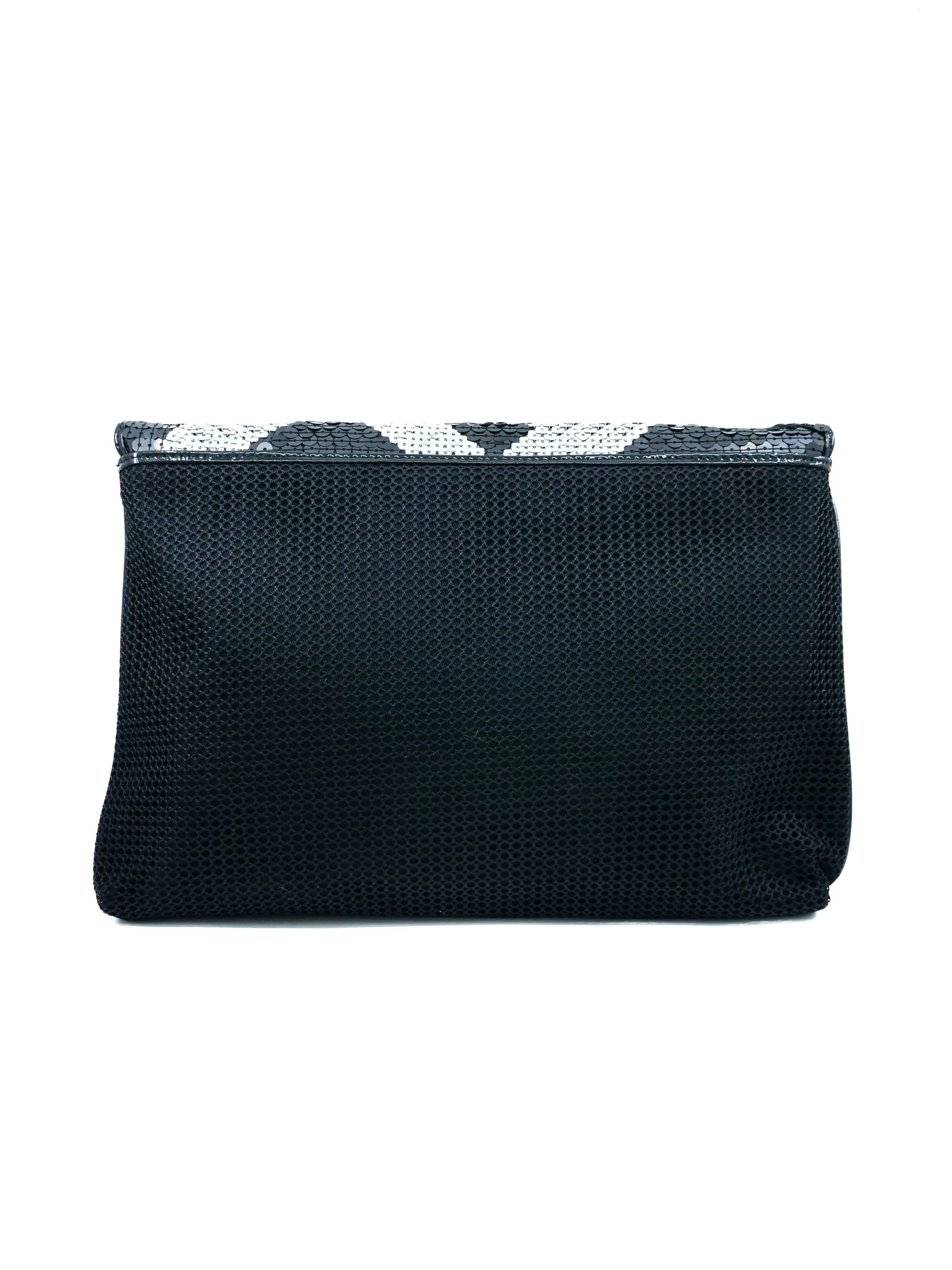 Fendi Sequin Logo Crossword Clutch