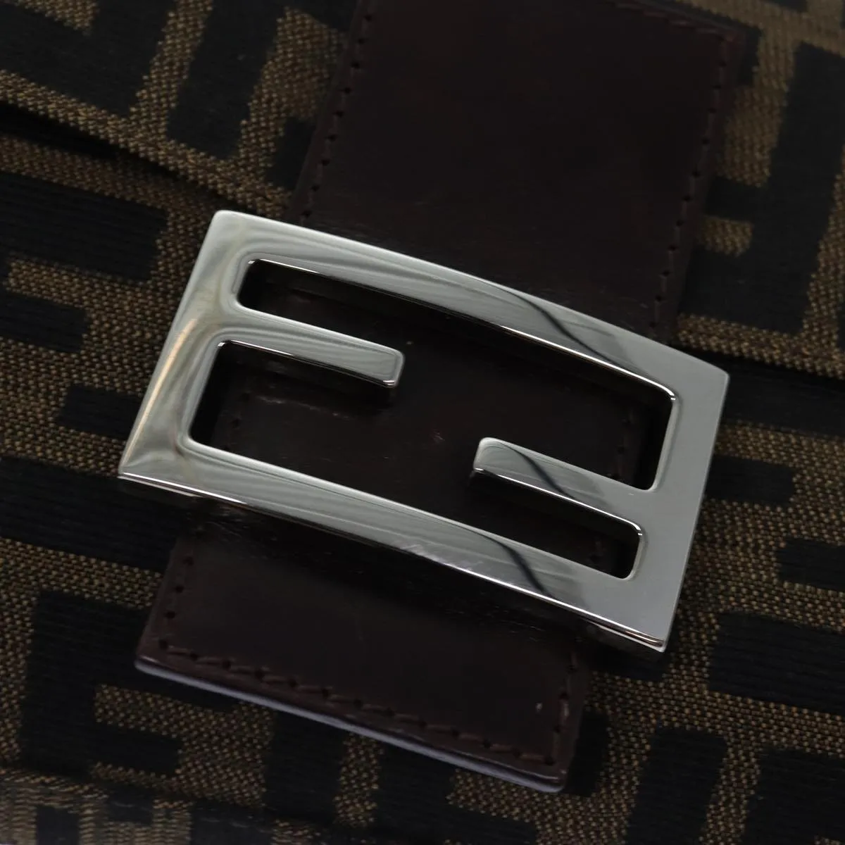 Fendi Zucca Canvas Mom Baguette Shoulder Bag
