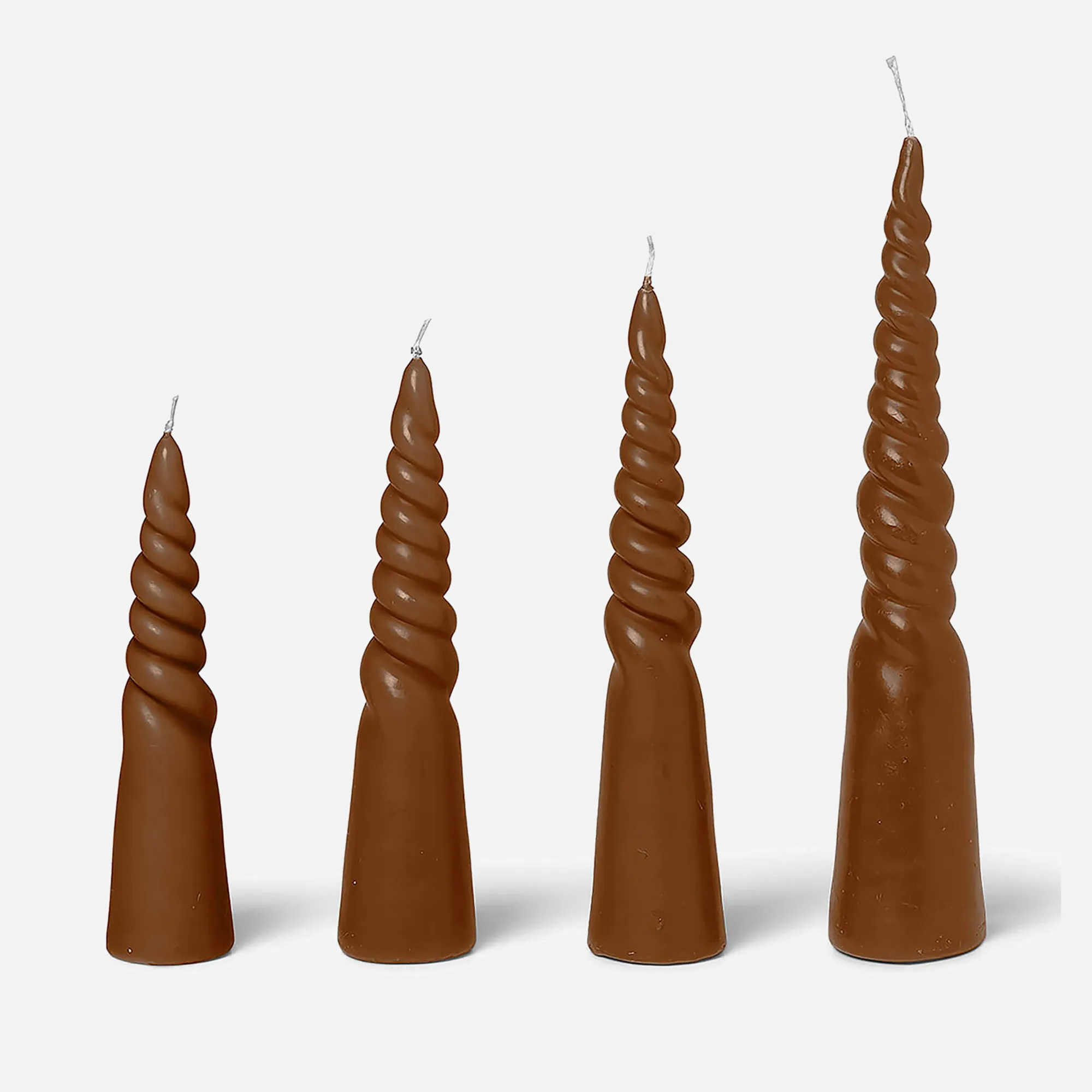 Ferm Living Twisted Candles - Set of 4 - Amber | Coggles