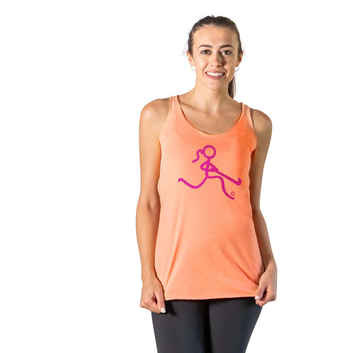 Field Hockey Women's Everyday Tank Top - Neon Pink Field Hockey Girl 
