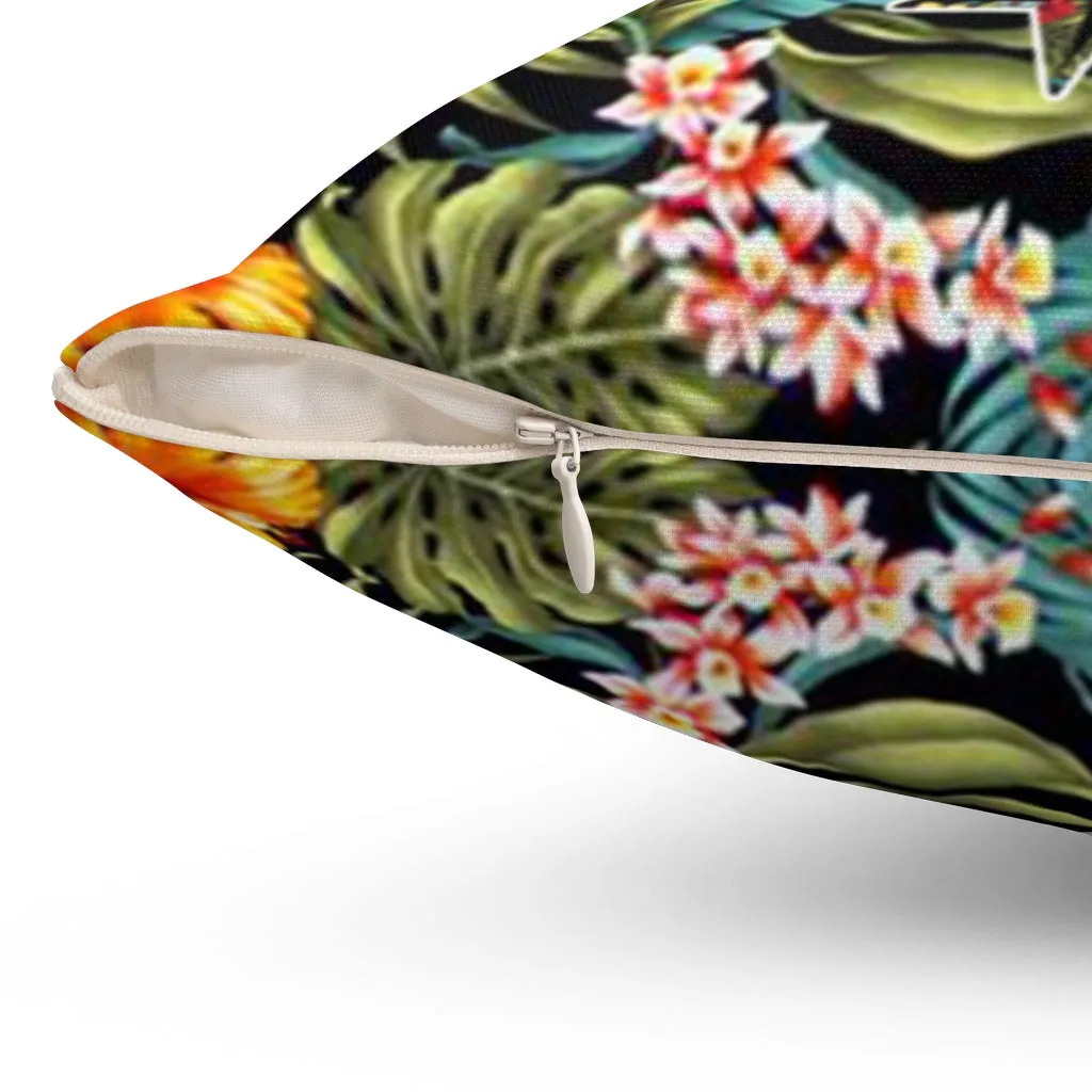 Filipino Floral Sun Square Pillow