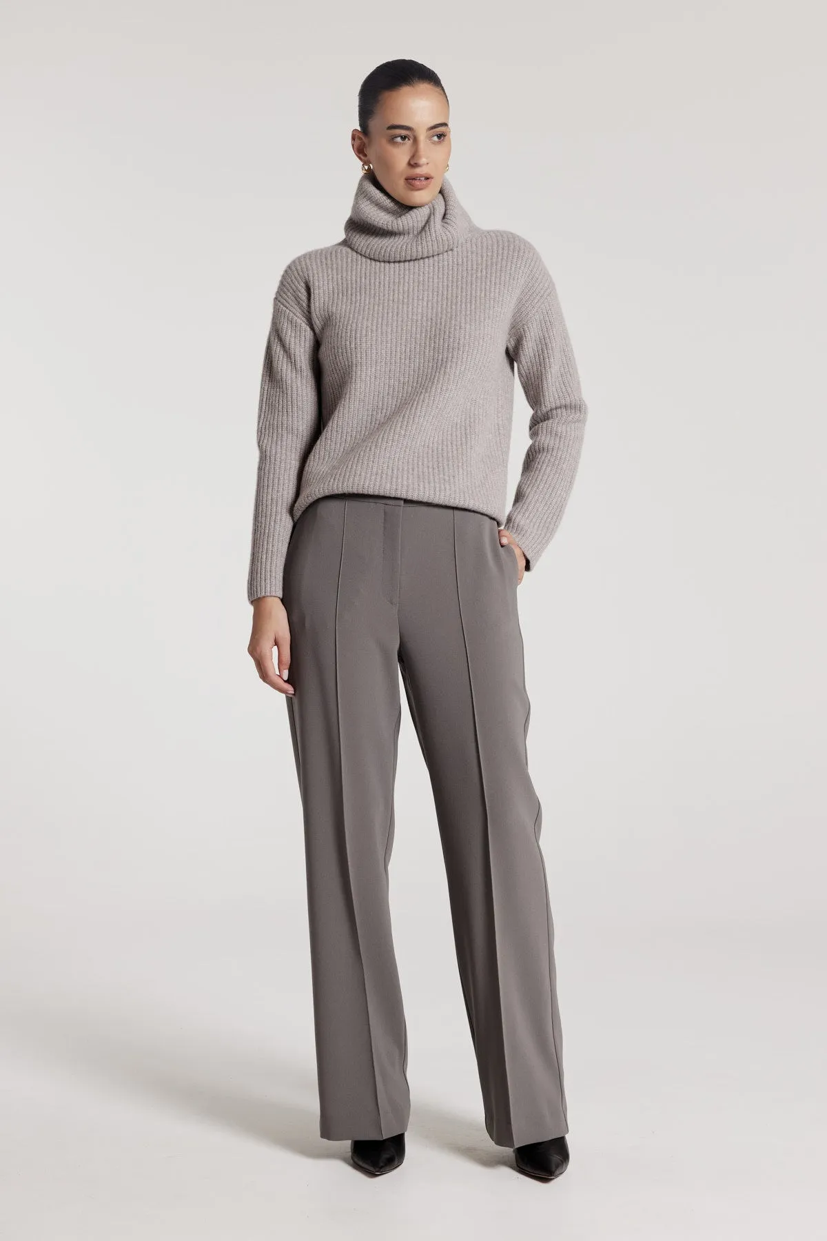 Fisherman Rib Jumper - Mushroom