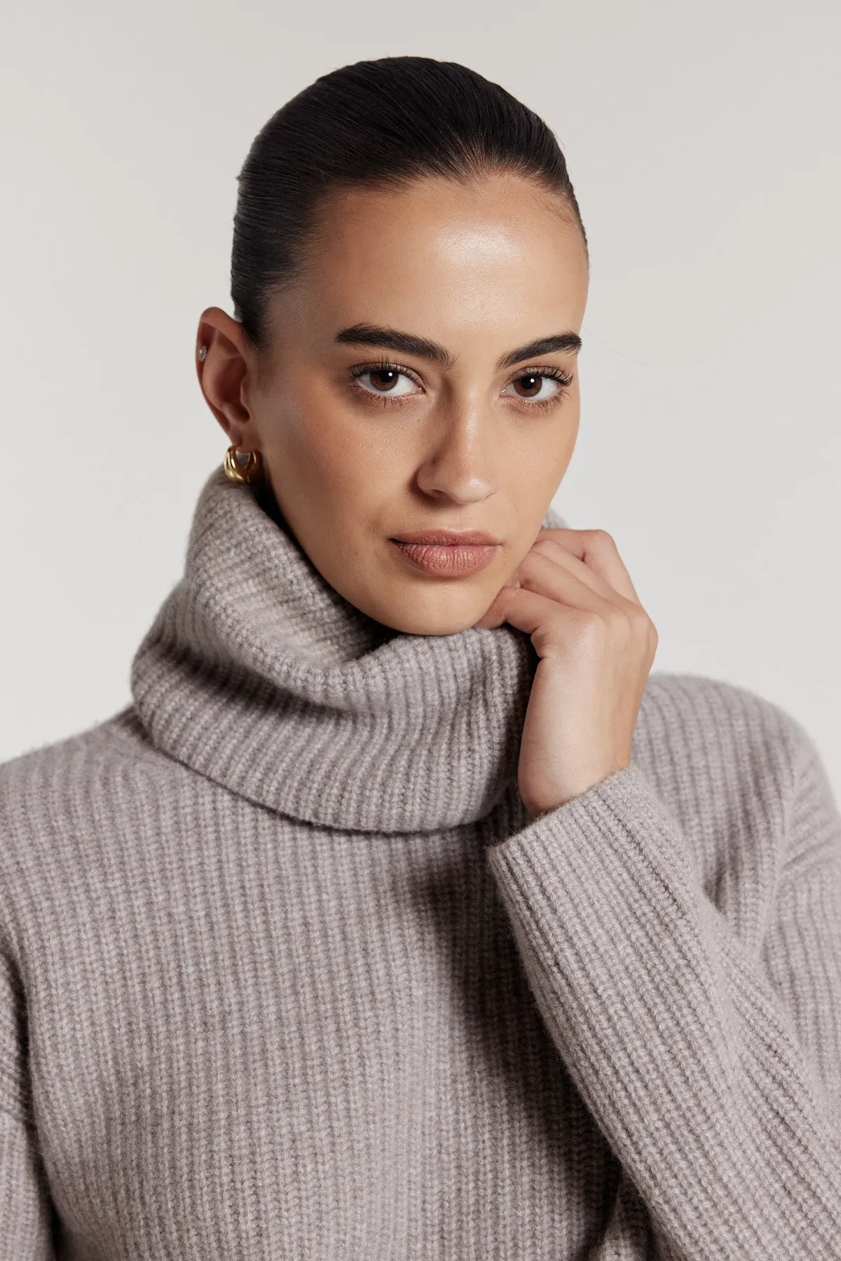 Fisherman Rib Jumper - Mushroom