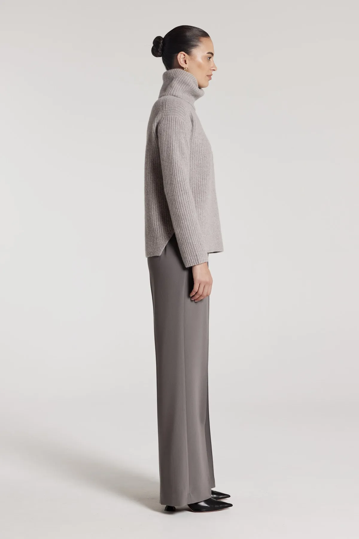 Fisherman Rib Jumper - Mushroom