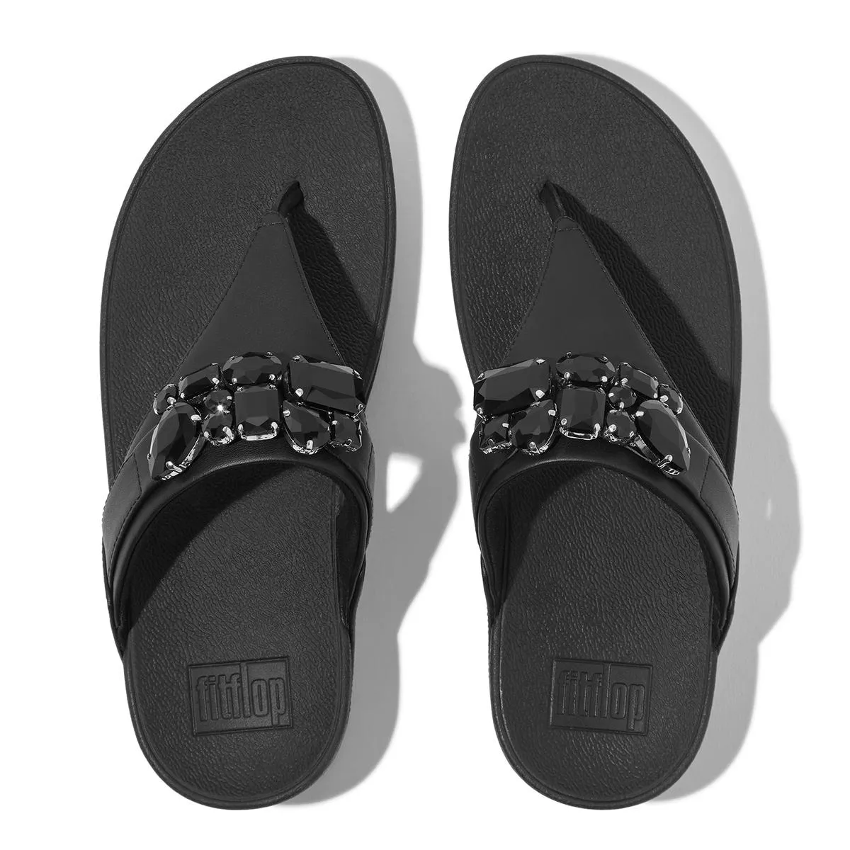 Fitflop Lulu Jewel-Deluxe Leather Toe-Post Sandals