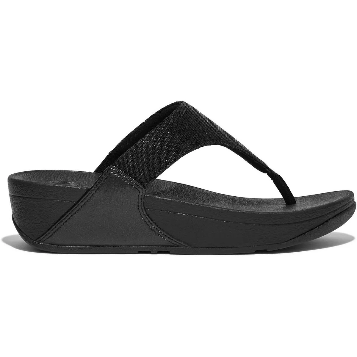 Fitflop Lulu Shimmerlux Toe Post Sandals All Black