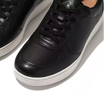 Fitflop Rally Leather Panel Sneakers | White + Black