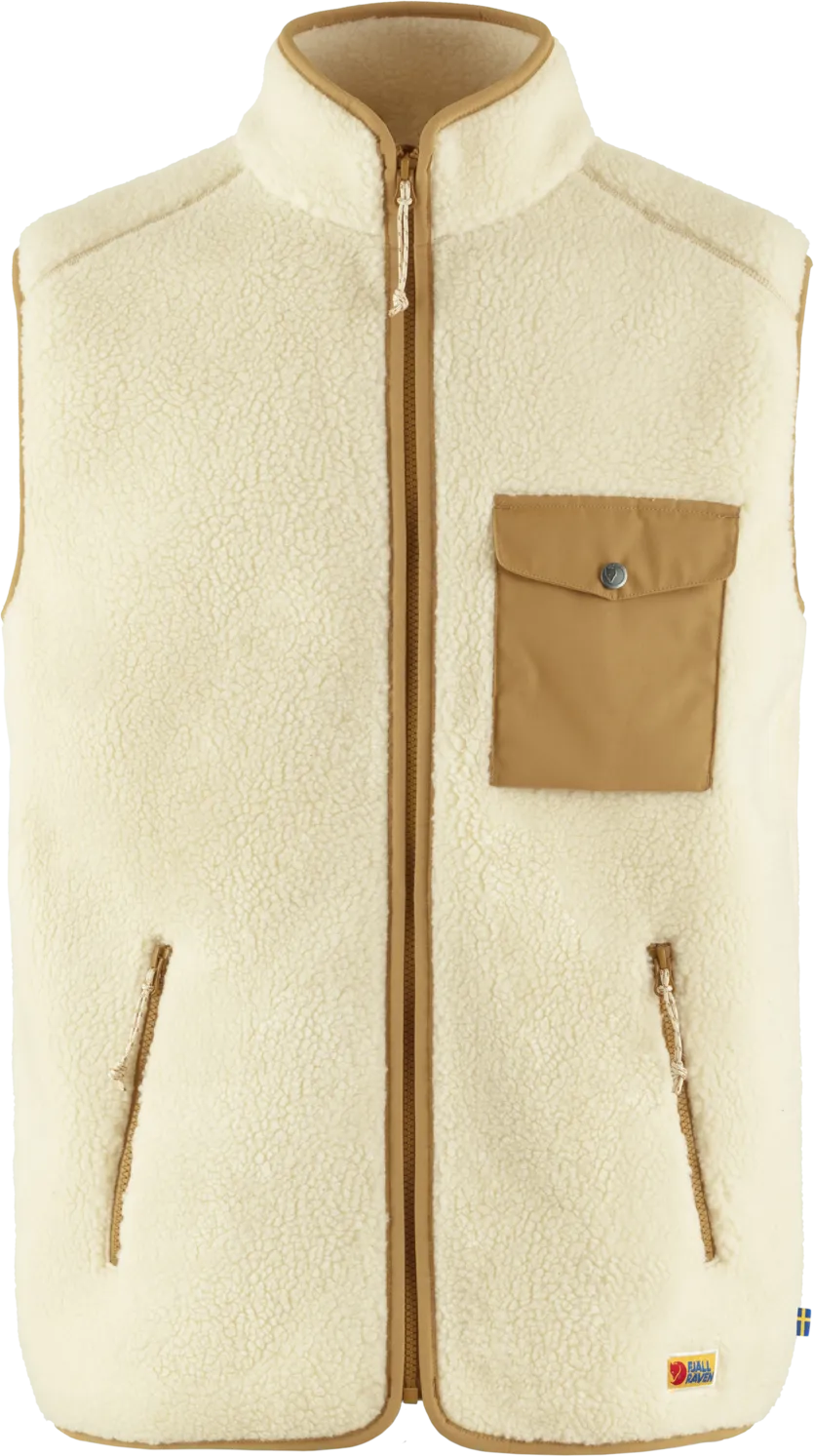 Fjällräven Men's Vardag Pile Fleece Vest Chalk White-Buckwheat Brown | Buy Fjällräven Men's Vardag Pile Fleece Vest Ch