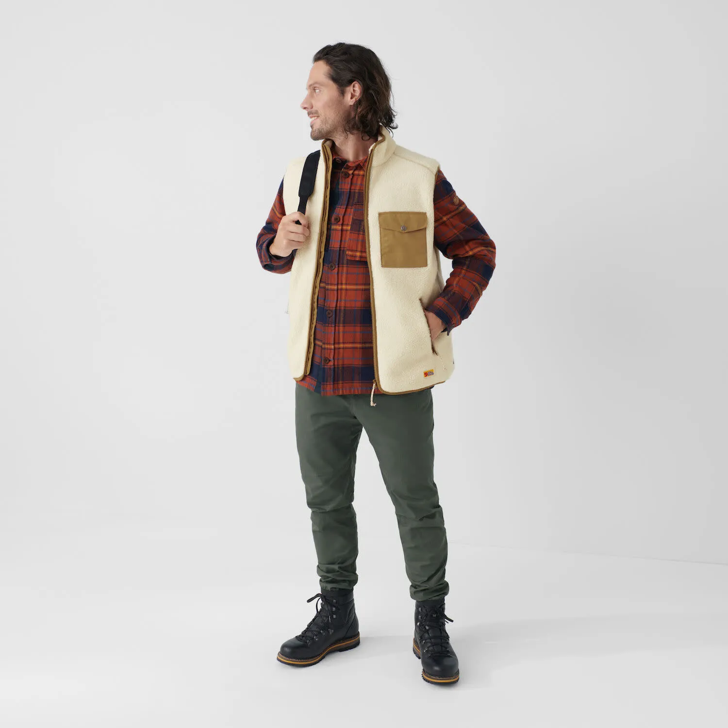 Fjällräven Men's Vardag Pile Fleece Vest Chalk White-Buckwheat Brown | Buy Fjällräven Men's Vardag Pile Fleece Vest Ch