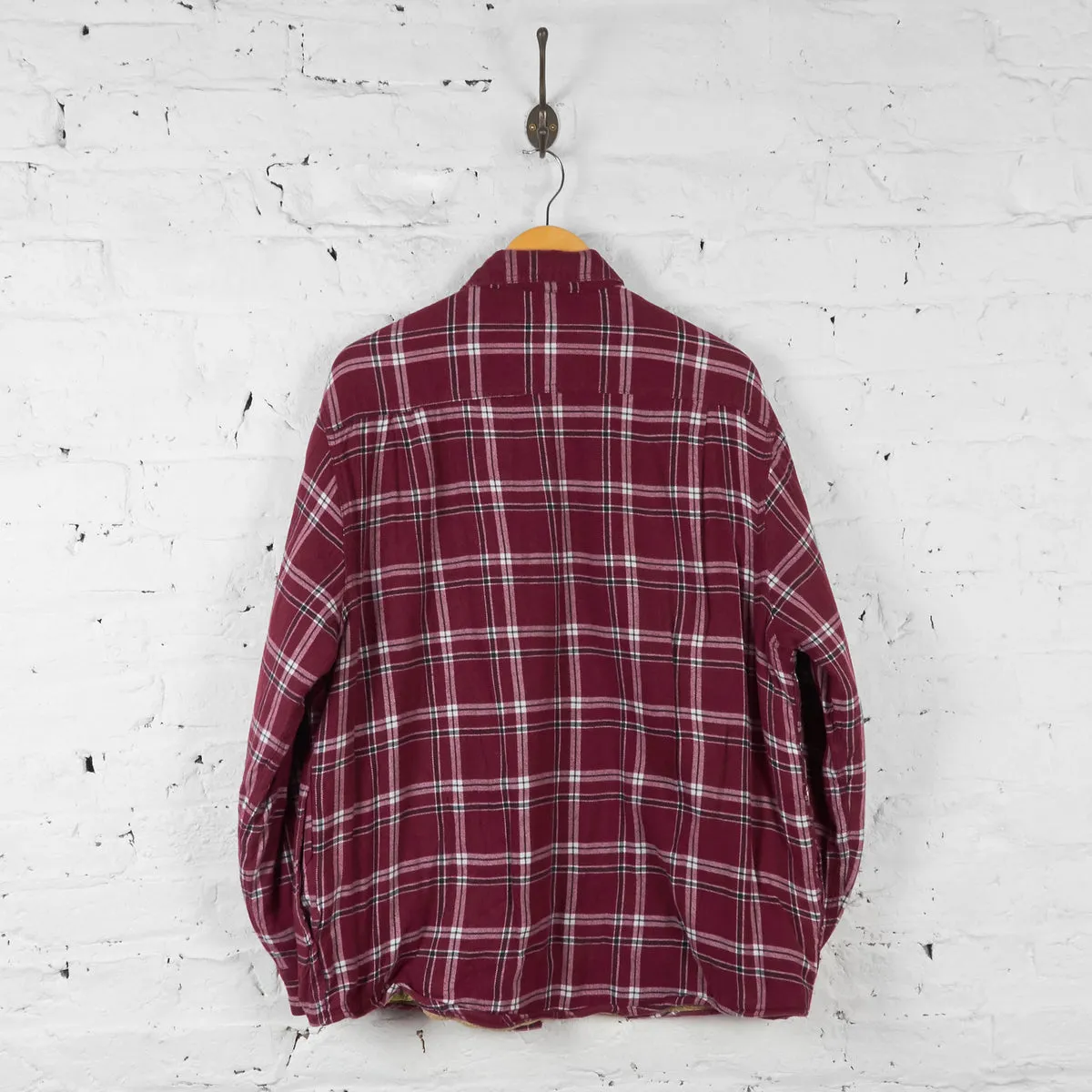 Fleece Lined Wranger Over Shirt - Red - L