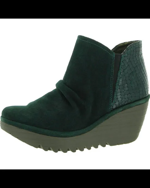 Fly London Yamy Wide Ankle Boot - Green Forest
