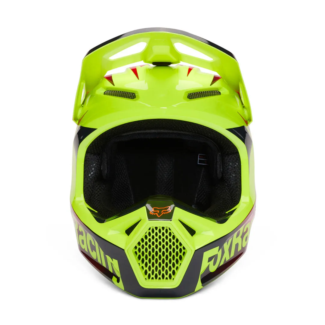 Fox - V1 Statk Yellow/Red Helmet