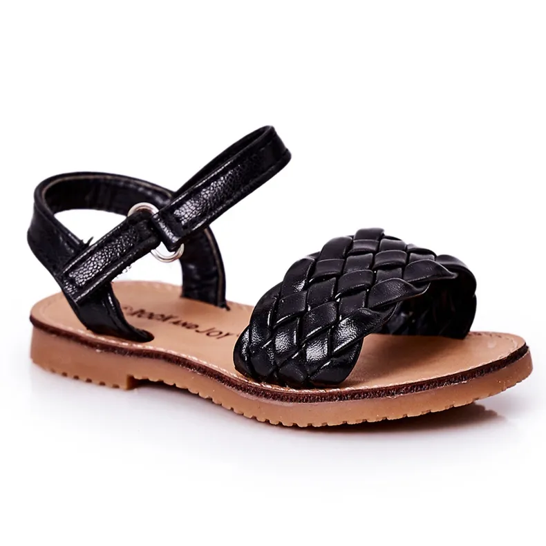 FR1 Children's Sandals With Braided Black Bailly