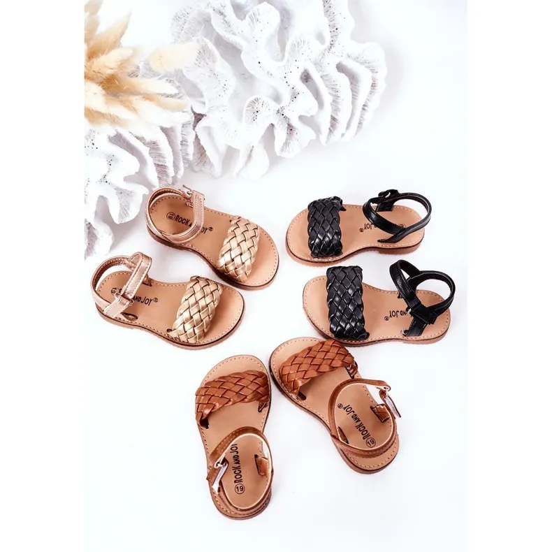 FR1 Children's Sandals With Braided Black Bailly