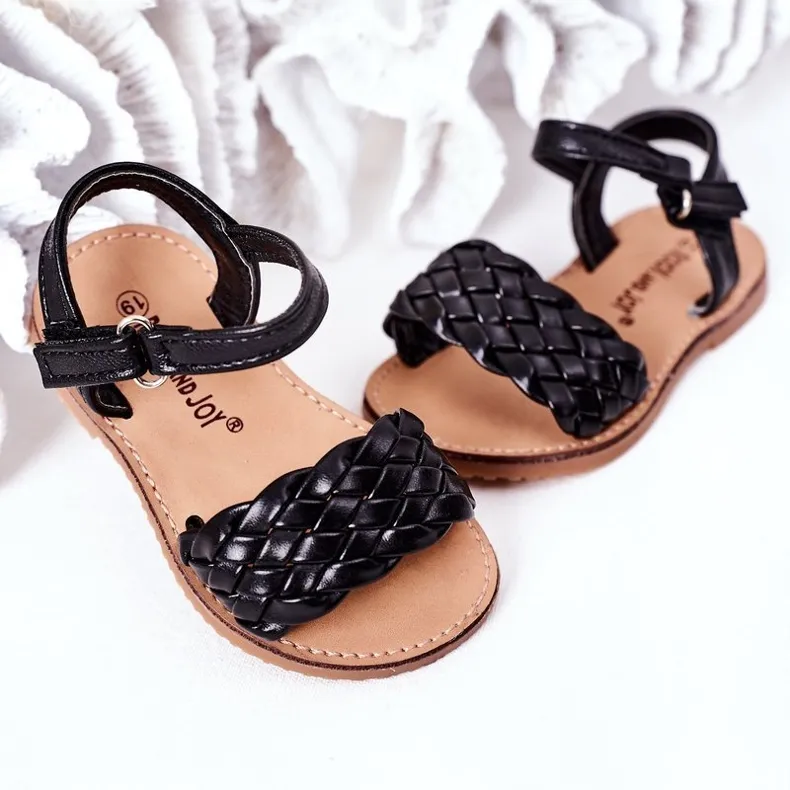 FR1 Children's Sandals With Braided Black Bailly