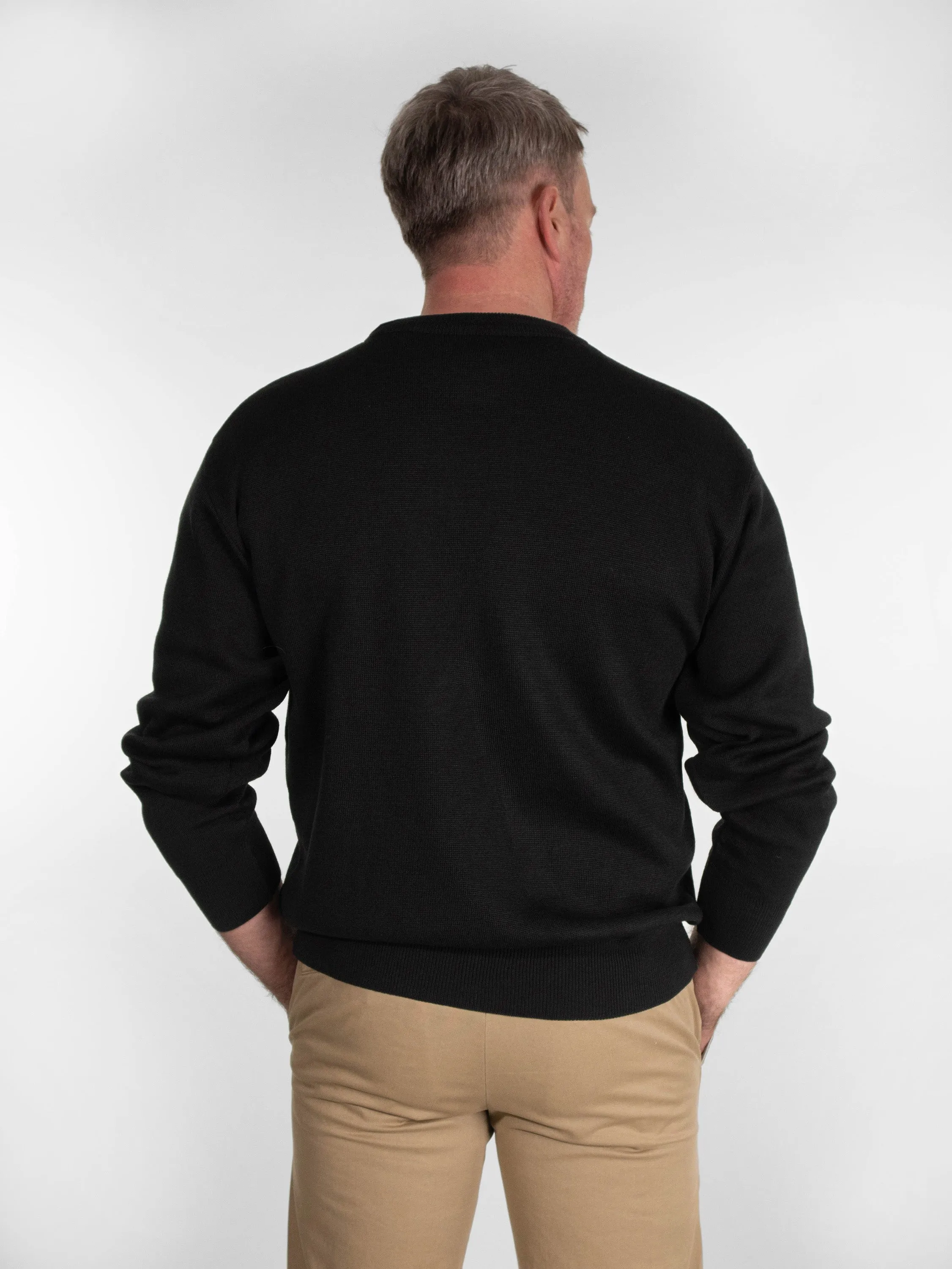 Franco Ponti Crew Neck Pullover in Black