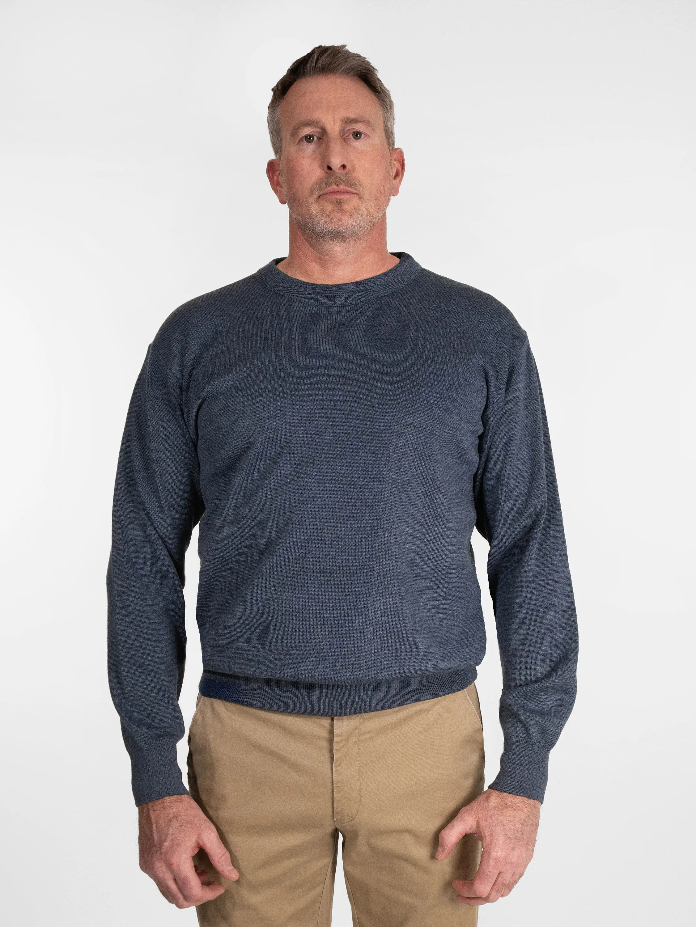 Franco Ponti Crew Neck Pullover in Dark Denim