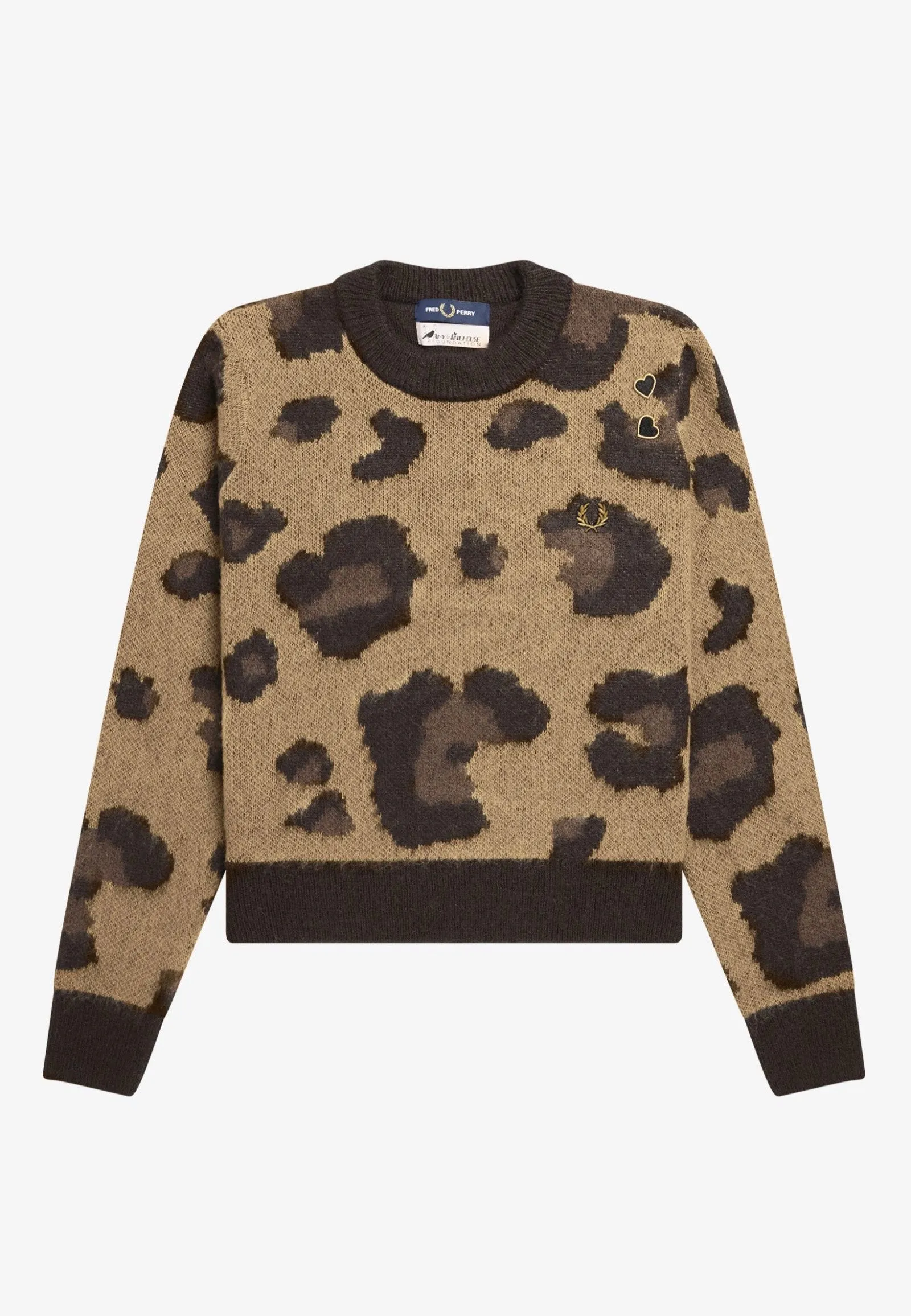 Fred Perry x Amy Winehouse - Leopard Jumper Tonal Leopard - Pullover