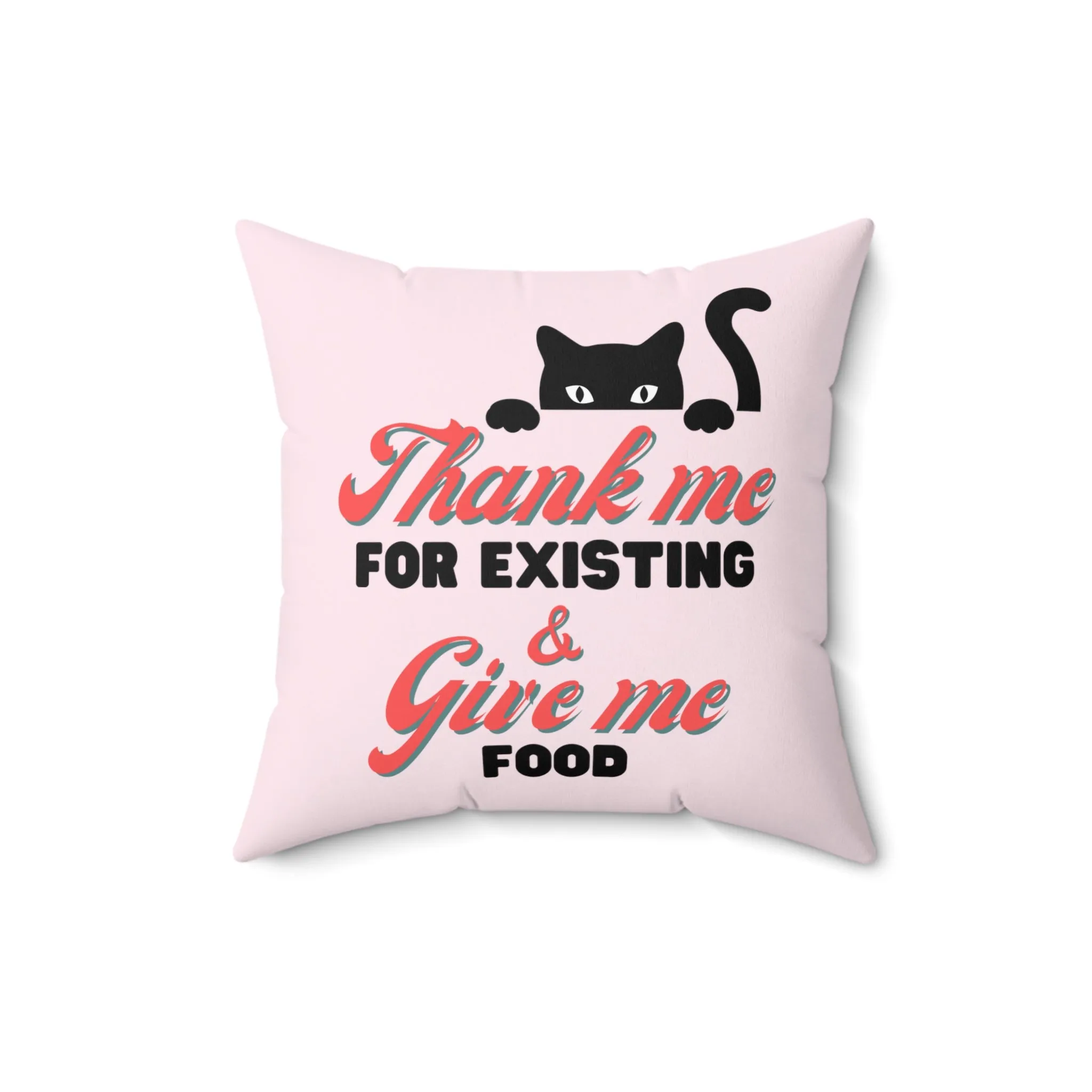Funny Black cat Thanksgiving Pillow