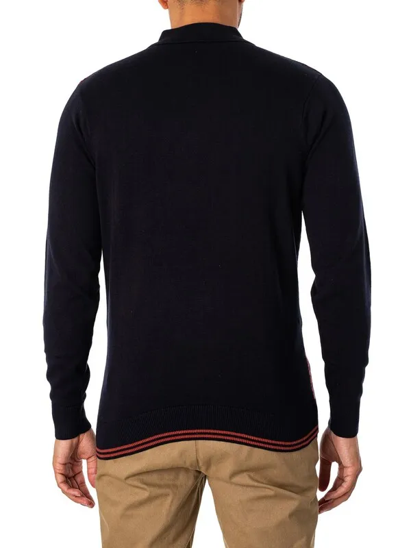 Gabicci Filmar Longsleeved Polo Shirt - Navy