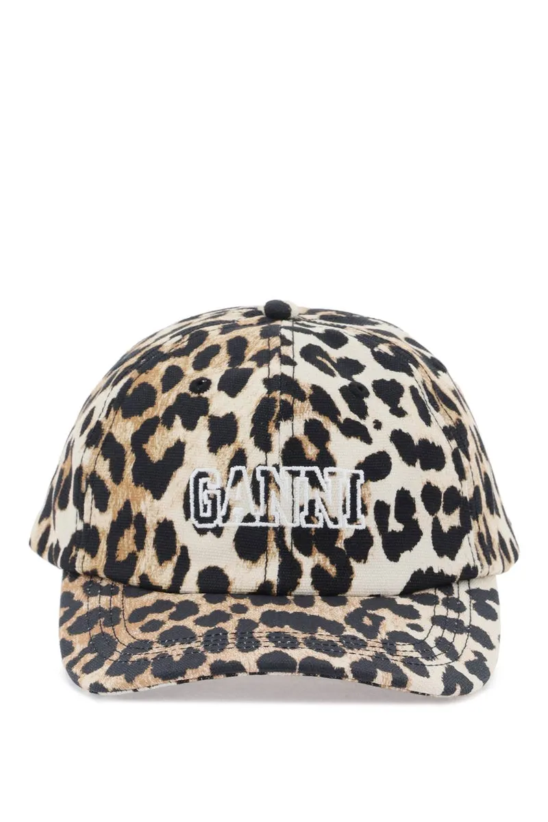 GANNI    Ganni Leopard Baseball Cap