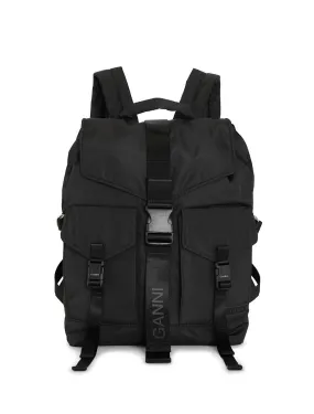     GANNI   recycled tech backpack in black