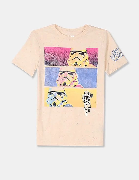 GAP Boys Beige Star Wars Graphic Crew Neck T-Shirt