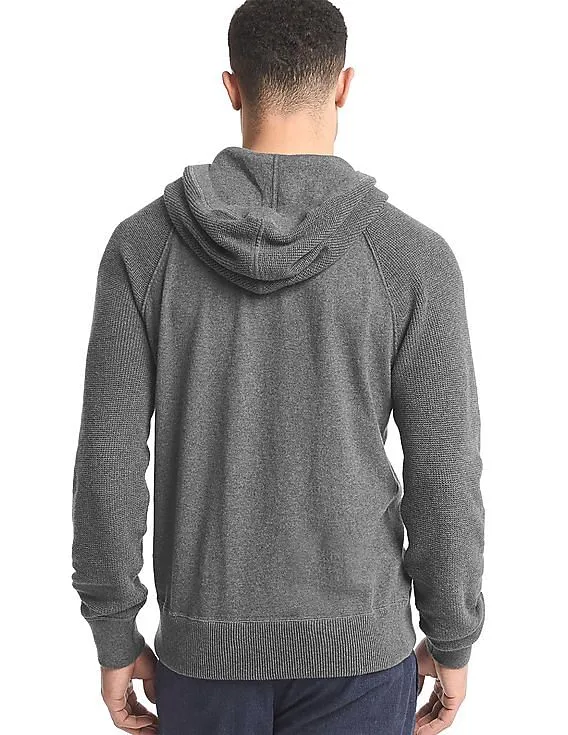 GAP Men Grey Soft Spun Knit Pullover Hoodie