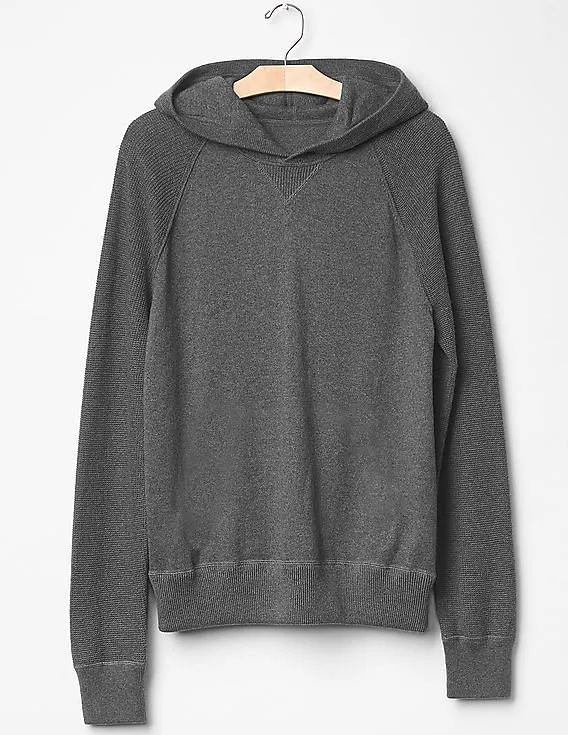 GAP Men Grey Soft Spun Knit Pullover Hoodie