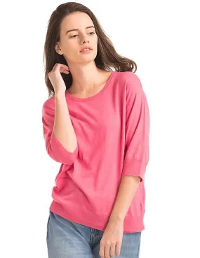 GAP Women Pink Half Sleeve Easy Pullover