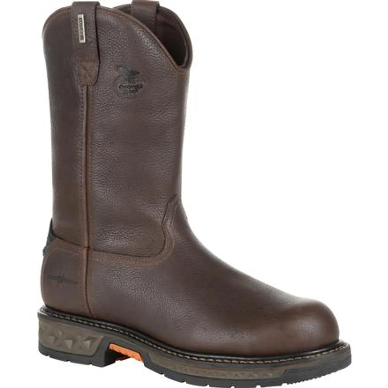 Georgia Boot Mens Carbo-Tec LT Steel Toe Waterproof Pull-On Work Boot GB00310 BROWN
