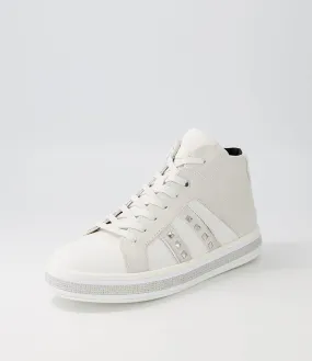 GEOX D Leelu B White Leather Suede Sneakers